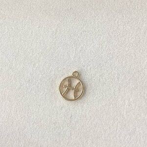 Golden Twin Fish Zodiac Charm